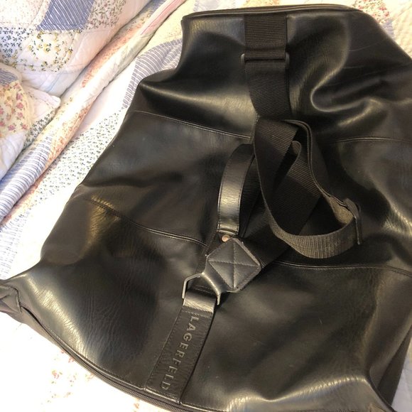 LAGERFELD Handbags - KARL LAGERFELD  VEGAN LEATHER  22"X18" BLACK WEEKENDER TRAVEL BAG
